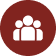 Icon of three people in red circle.
