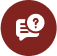 Speech bubble with question mark icon.