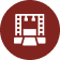 Red circle with white stage icon.